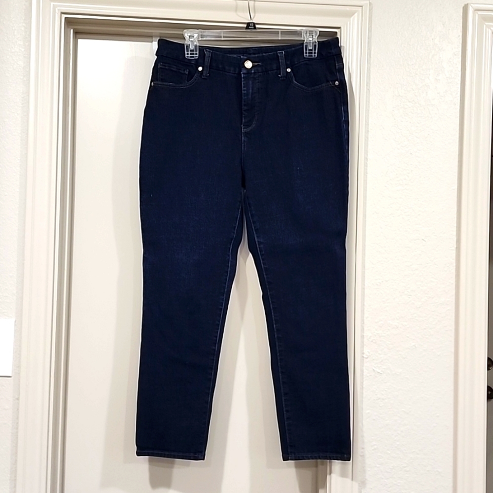 Chico's Dark Wash So Slimming Girlfriend Slim Leg Ankle Denim Jeans Size 1.5R